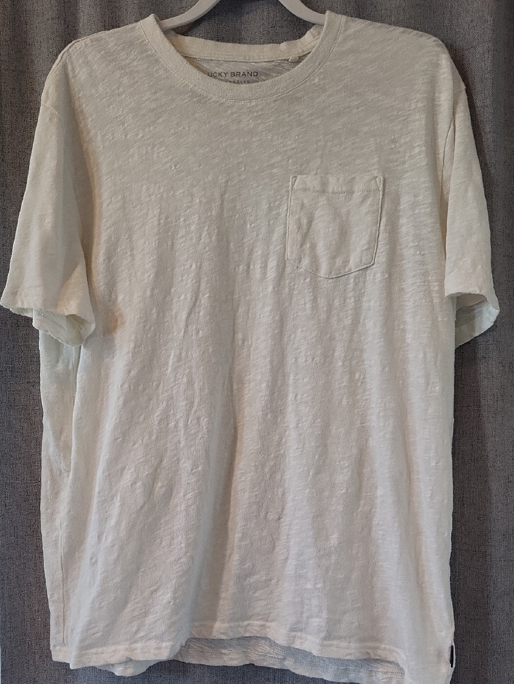 Lucky Brand Men's Off-White Pocket Short Sleeve Tee